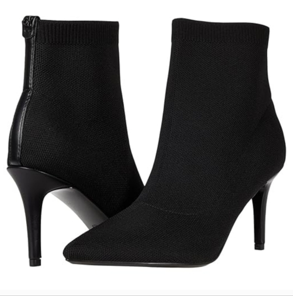 Calvin Klein Gabby Sock Booties Black Pointed Toe Stiletto Ankle Boots 9.5 NIB - Picture 3 of 8